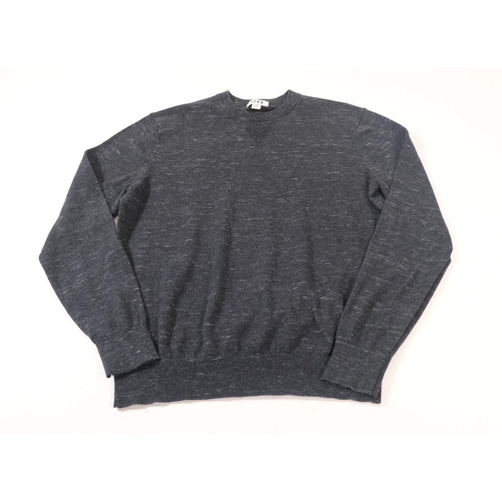 ROWM‎ Sweater Mens Medium Gray Pullover Crew Neck Marled Knit Long Sleeve Cotton